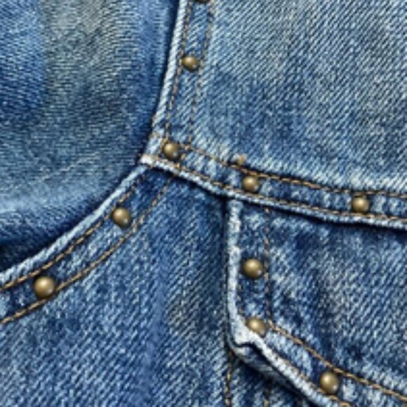 Gap 1969 Women's Iconic Jean Jacket Edgy Metal Studs, Classic Medium Fade, Large - Picture 6 of 15